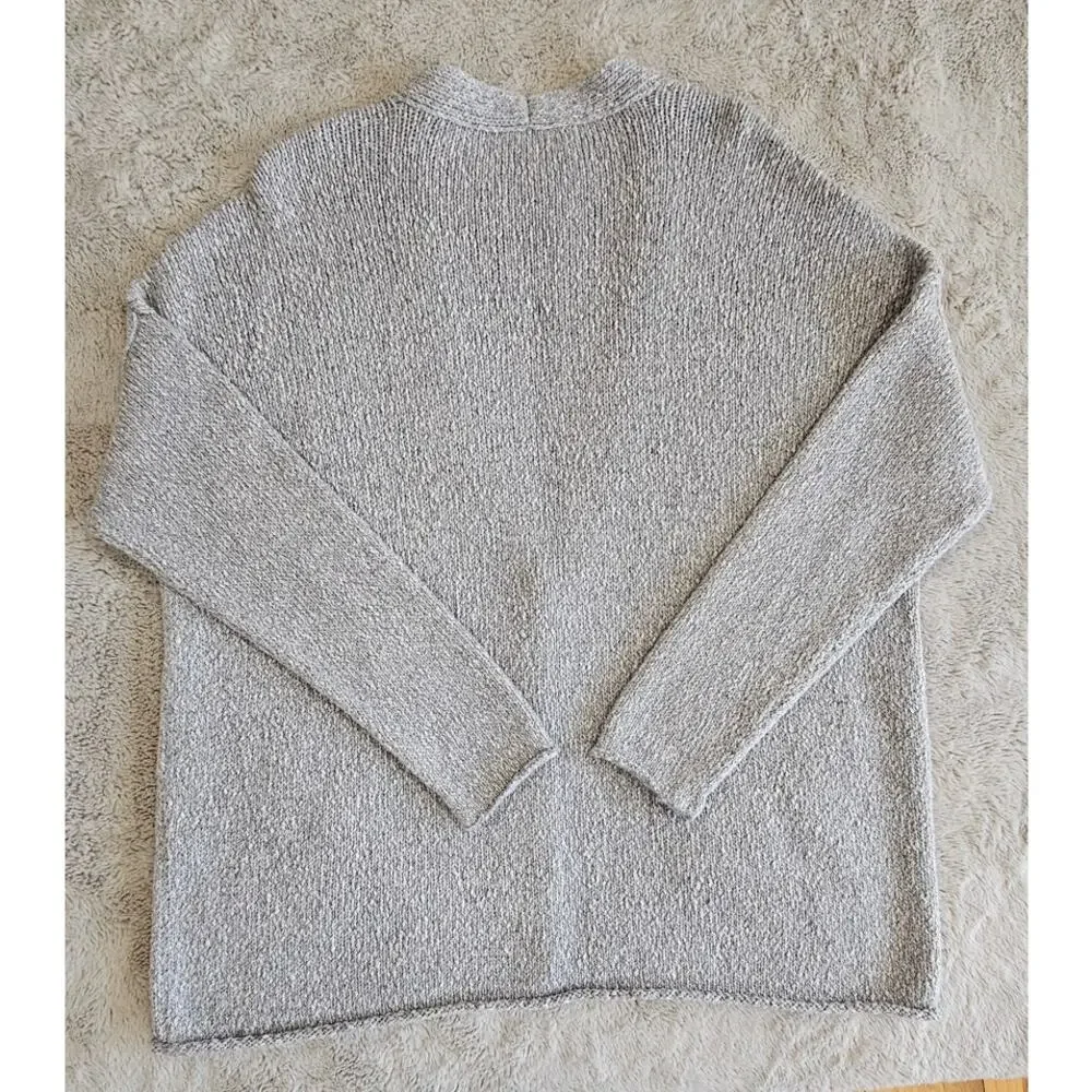 Eileen Fisher Cardigan Sweater 68% Alpaca, Button Front, Gray, NWT $368, Sz XL